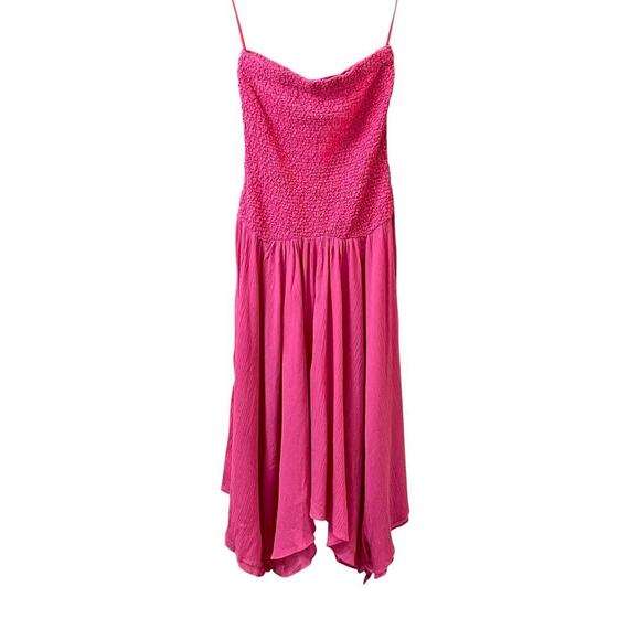 By Anthropologie Strapless Smocked Cover-Up Dress in Pink Size Small New - Picture 3 of 7